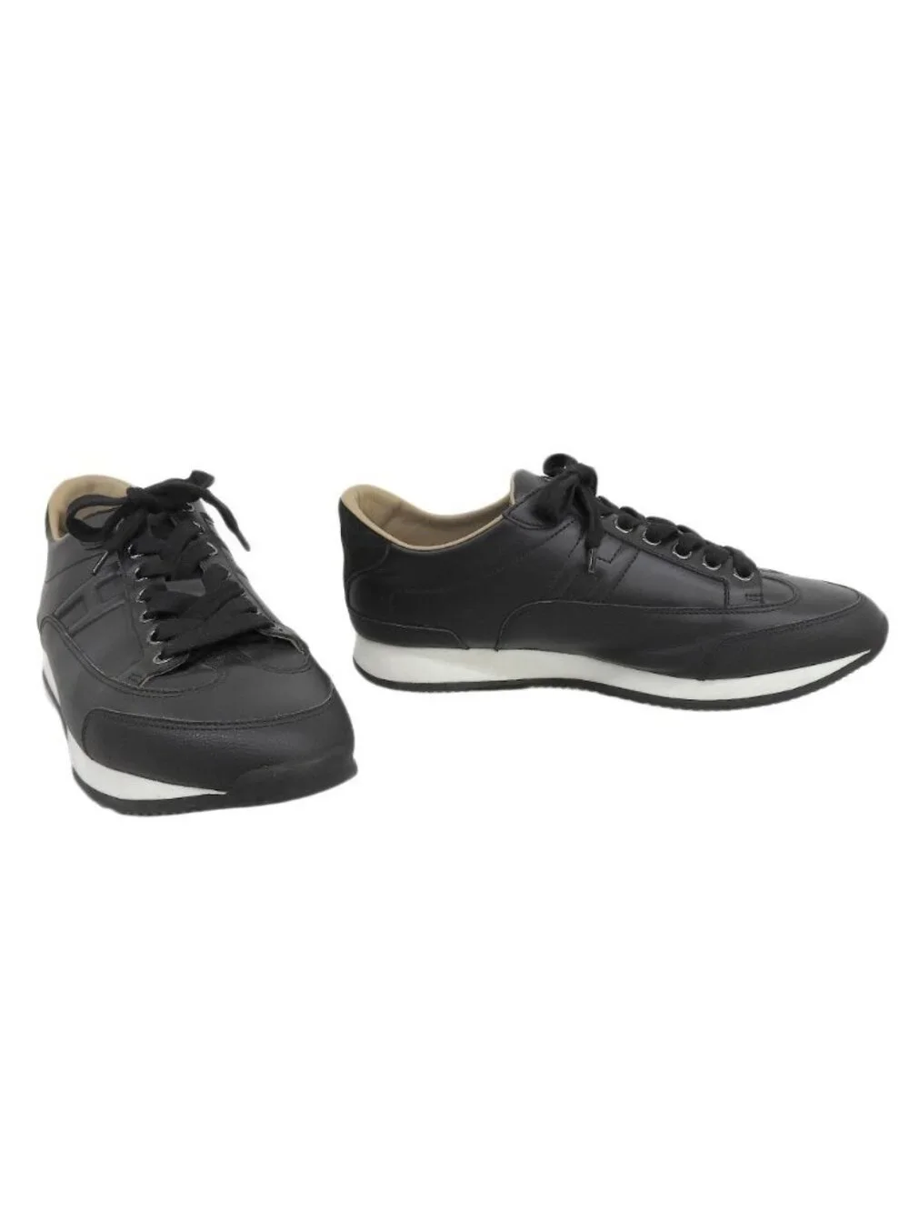 Hermes Trail Leather Sneakers 40 All Black